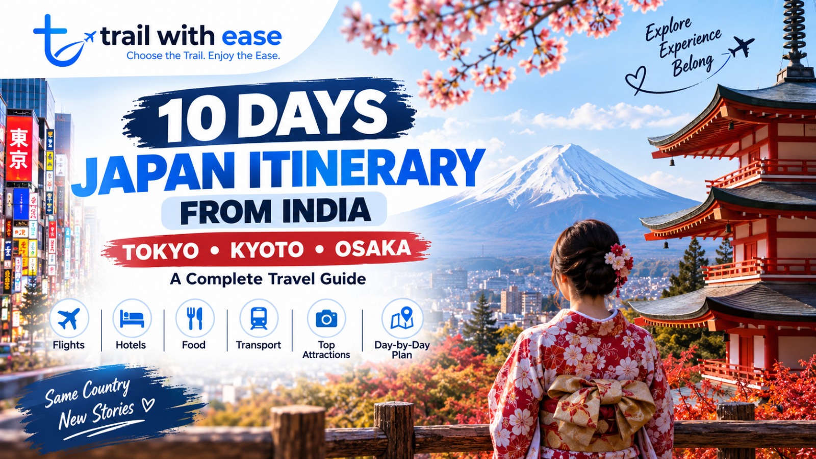 10 Days Japan Itinerary from India covering Tokyo, Kyoto and Osaka